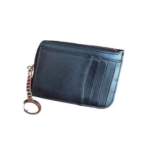 Kate Spade Black Kerri L Zip Card Holder Key Ring Leather Wallet Size Medium - Picture 5 of 5